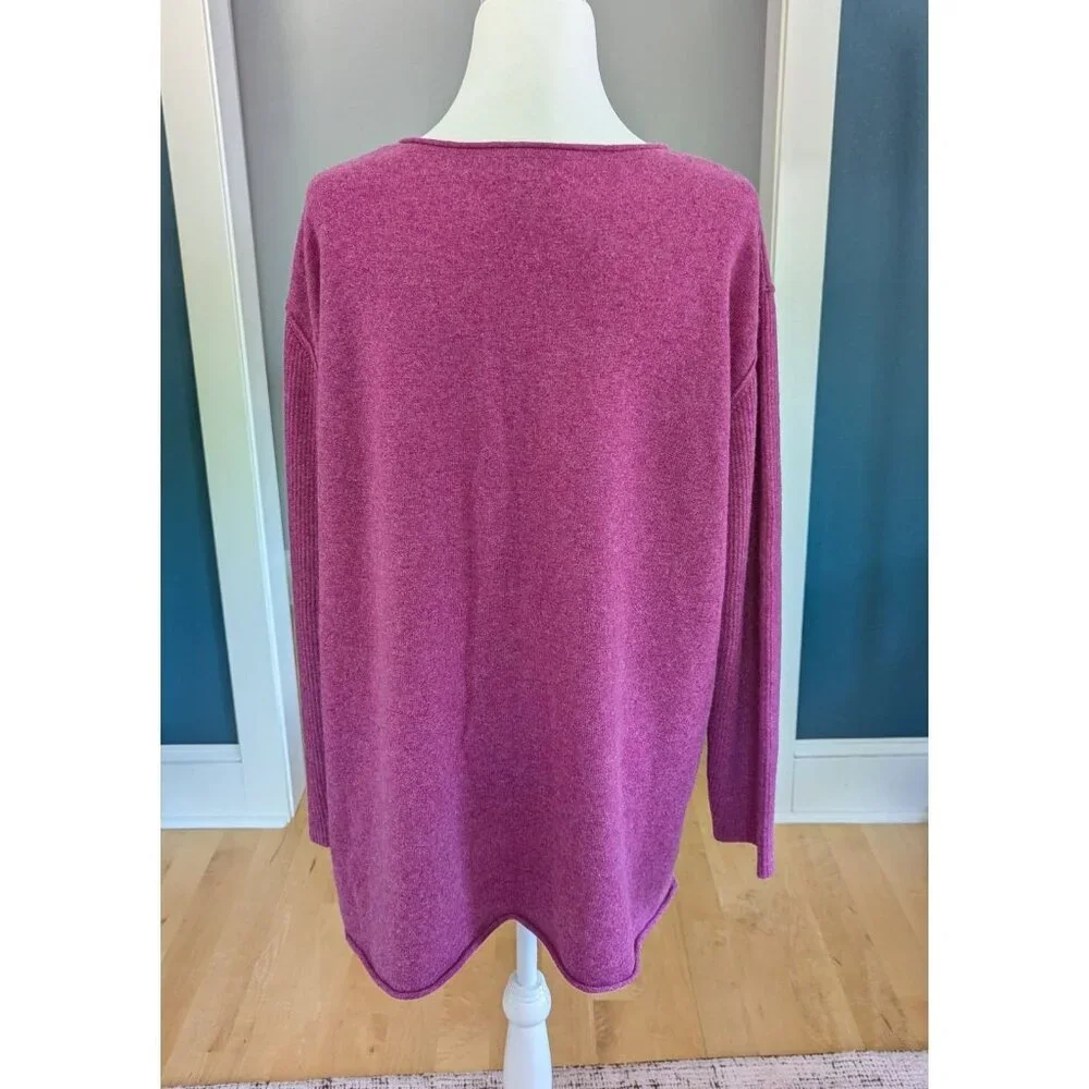 Sundance Cashmere Purple V-Neck Sweater - Picture 4 of 11
